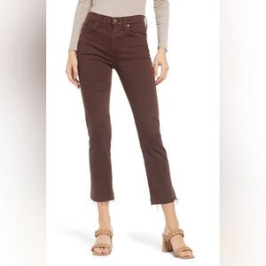 Edwin Women's Dark Brown Straight Leg Cropped Jeans